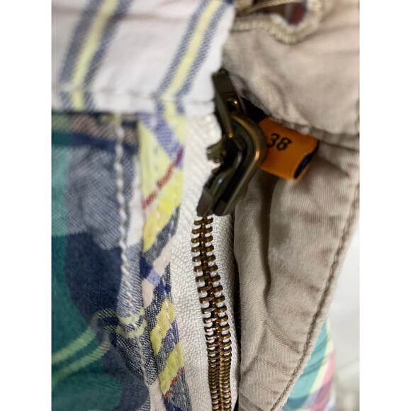 Tailor Vintage Men’s Reversible Plaid Khaki Linen Shorts Size 38 USA - Picture 12 of 12